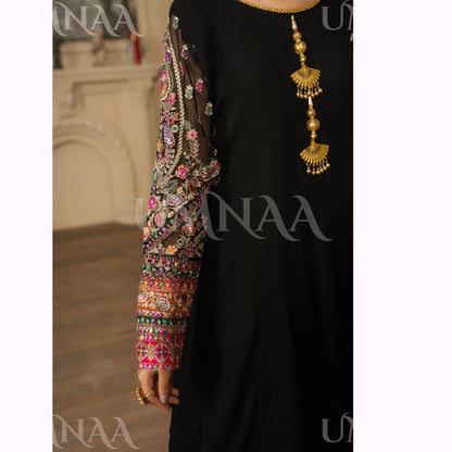 UA-166 Embroidered Chiffon Viral Sharara 3-Piece Collection by Umnaa