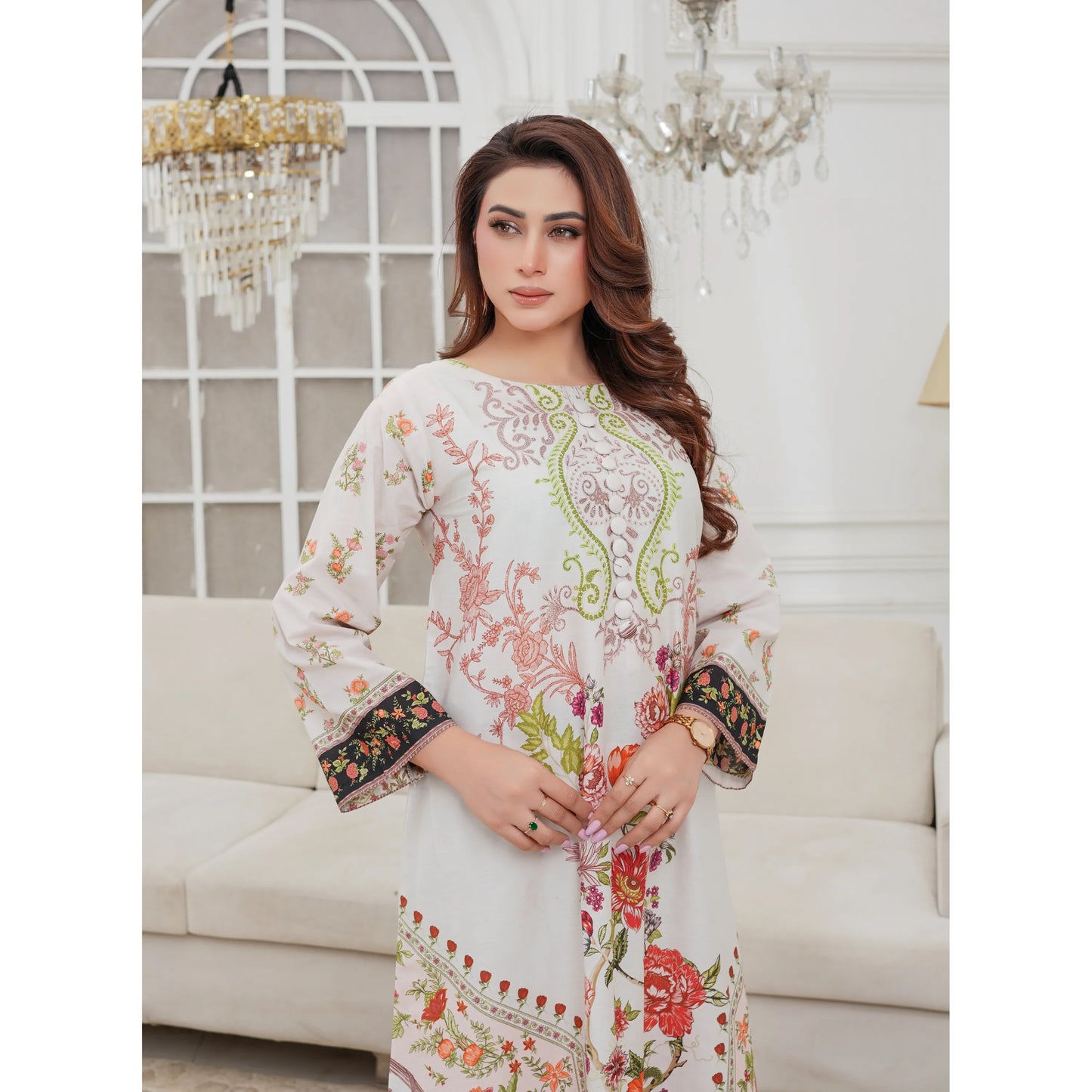 UMS-59 "Attire" Lawn Kaftan Style Co-Ords Set by Simrans