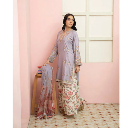 UMRZ-60 Maharani Festive Embroidered Linen with printed Sharara collection by Rangz | Ready to Wear Pakistani Asian clothes