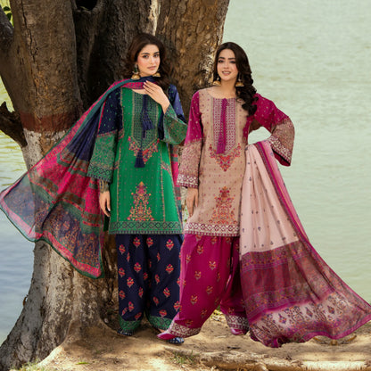KC-1572 "Sunheri" Embroidered Festive Cambric Cotton Collection by Karma Collection