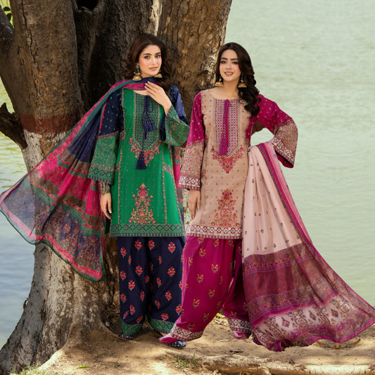 KC-1572 "Sunheri" Embroidered Festive Cambric Cotton Collection by Karma Collection
