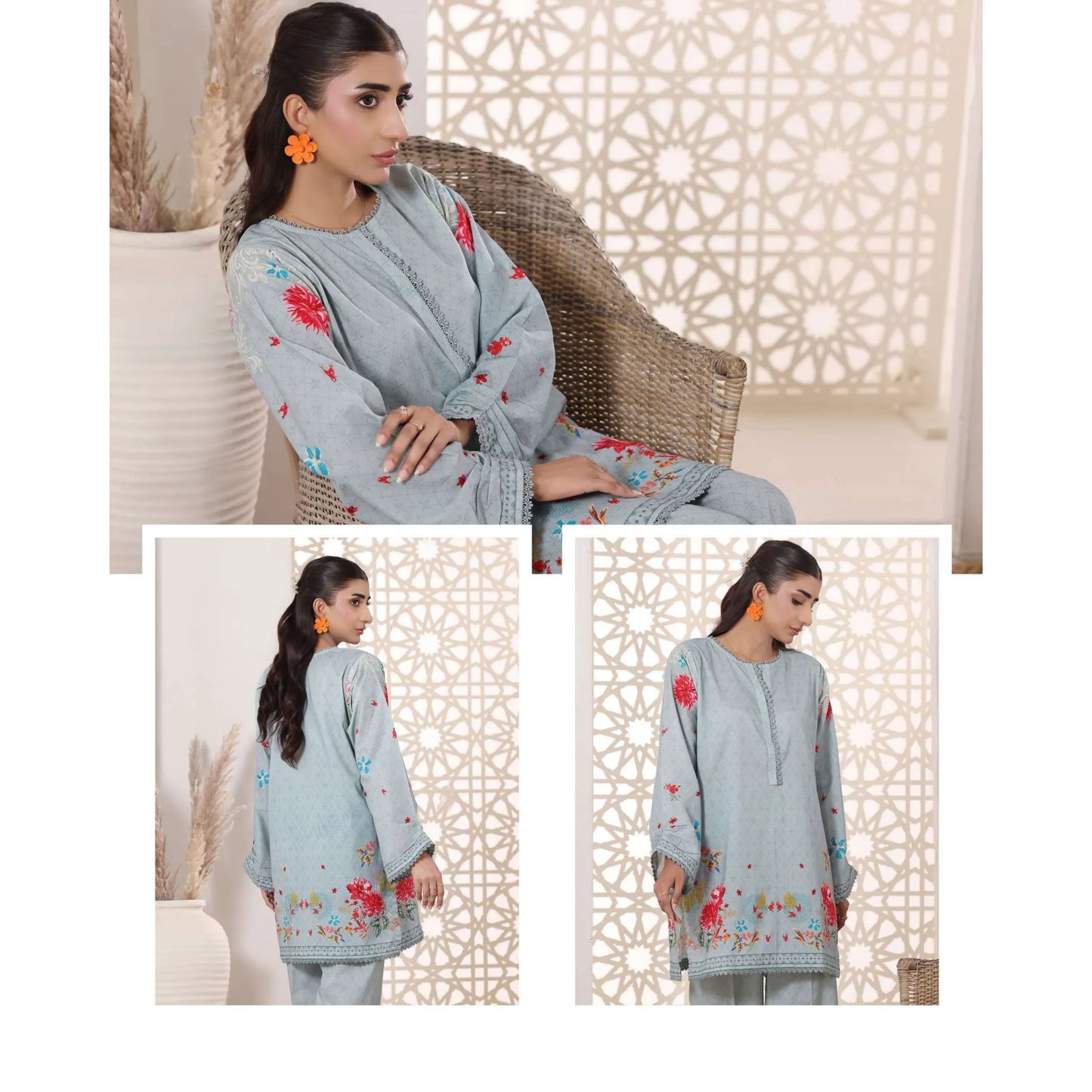 USN-19 Daily Pret Vol'8 Printed Lawn Co-Ords Set by Saphron Casual Co Ord Set Pakistani