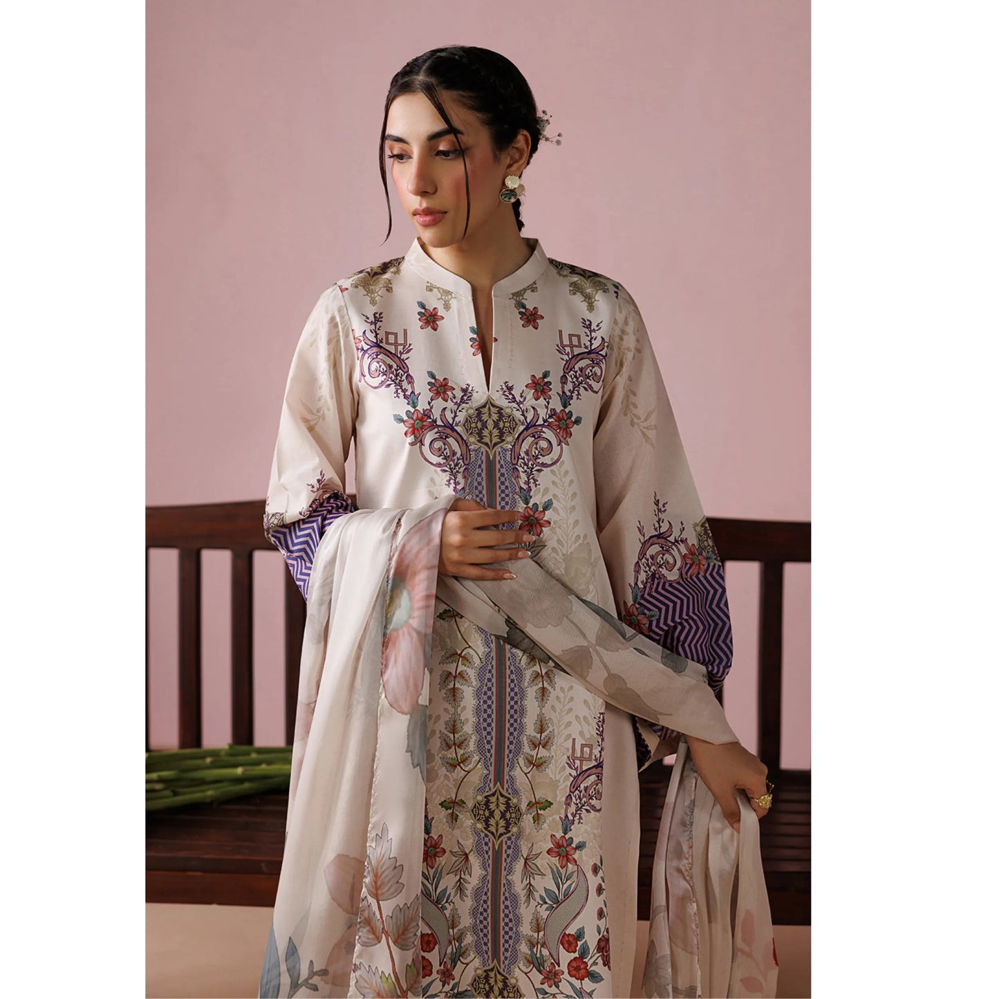 UE-02 "Printed Essential" by Esra Fashion Summer Printed Lawn 3 Piece Collection | Pakistani Asian Clothes