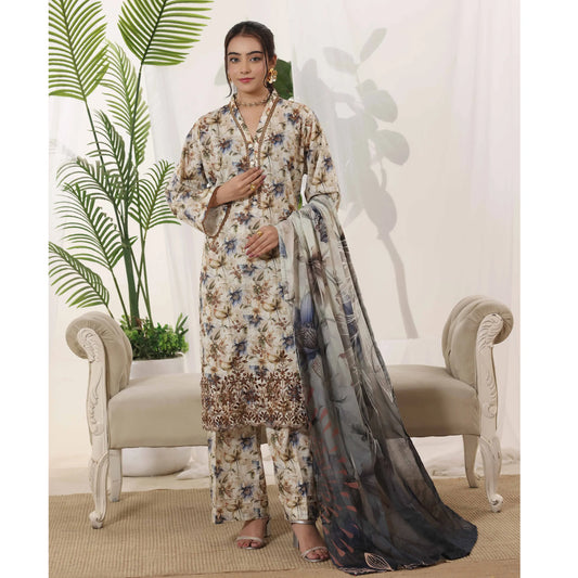 USN-22 Embroidered Chikankari Lawn 3 Piece Summer Collection by saphron | Ready to Wear Pakistani Asian Eastern wear