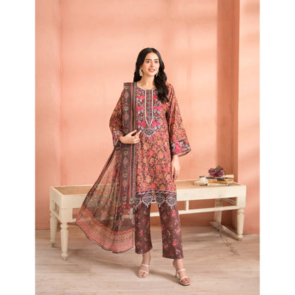 RA-37 Embroidered Printed Lawn Dress with Printed Cotton Silk Dupatta | Women's 3 Piece Summer Suit