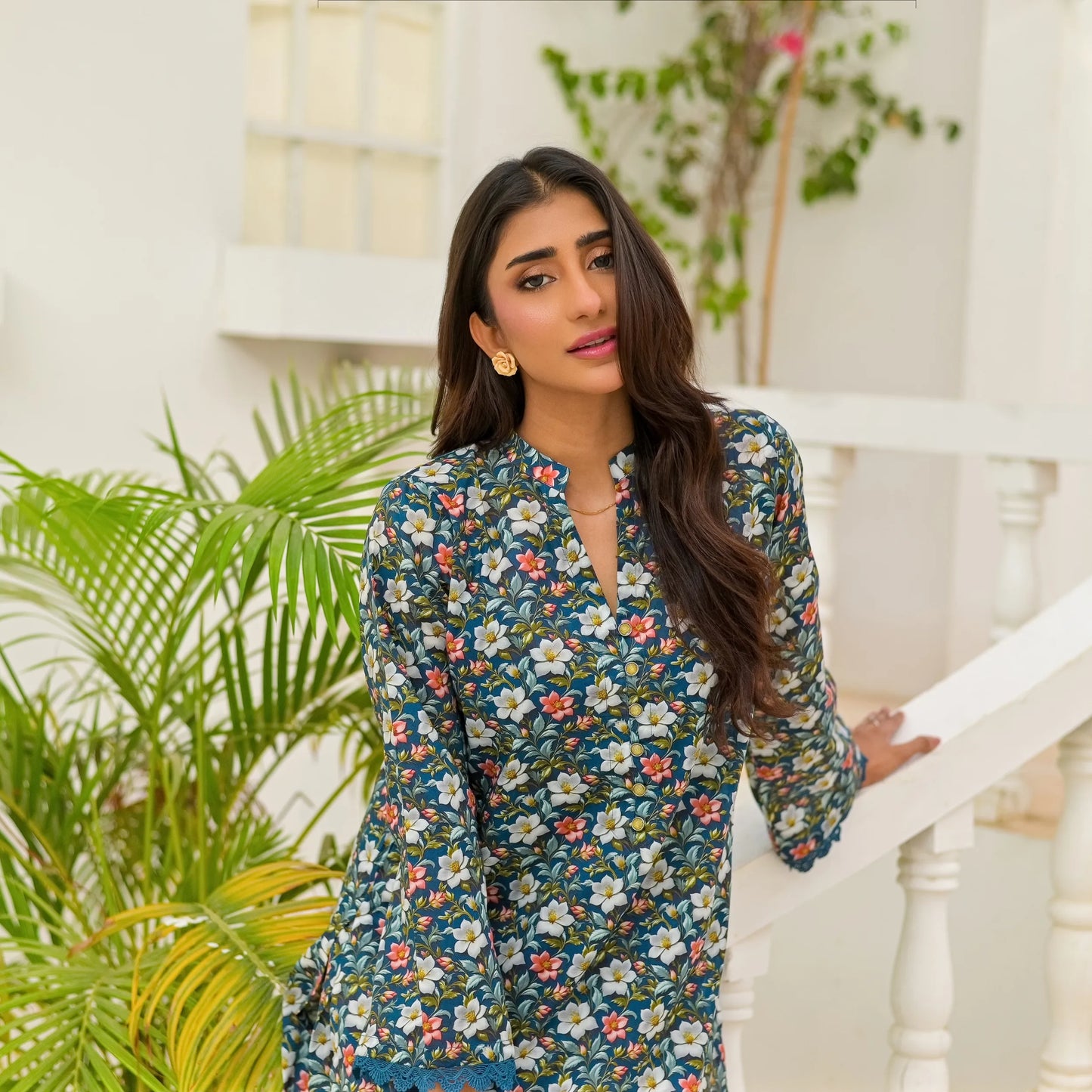 UA-248 Printed Lawn 2 Piece Co-Ord Set | Soft Breathable Summer Outfit | Casual Matching Shirt & Trouser Set by Umnaa