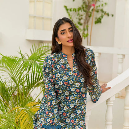 UA-248 Printed Lawn 2 Piece Co-Ord Set | Soft Breathable Summer Outfit | Casual Matching Shirt & Trouser Set by Umnaa