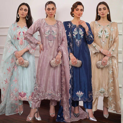 UA-264 Embroidered Festive Kaftan Sheesha Silk Collection by Umnaa | Pakistani Trendy Kaftan Asian Clothing