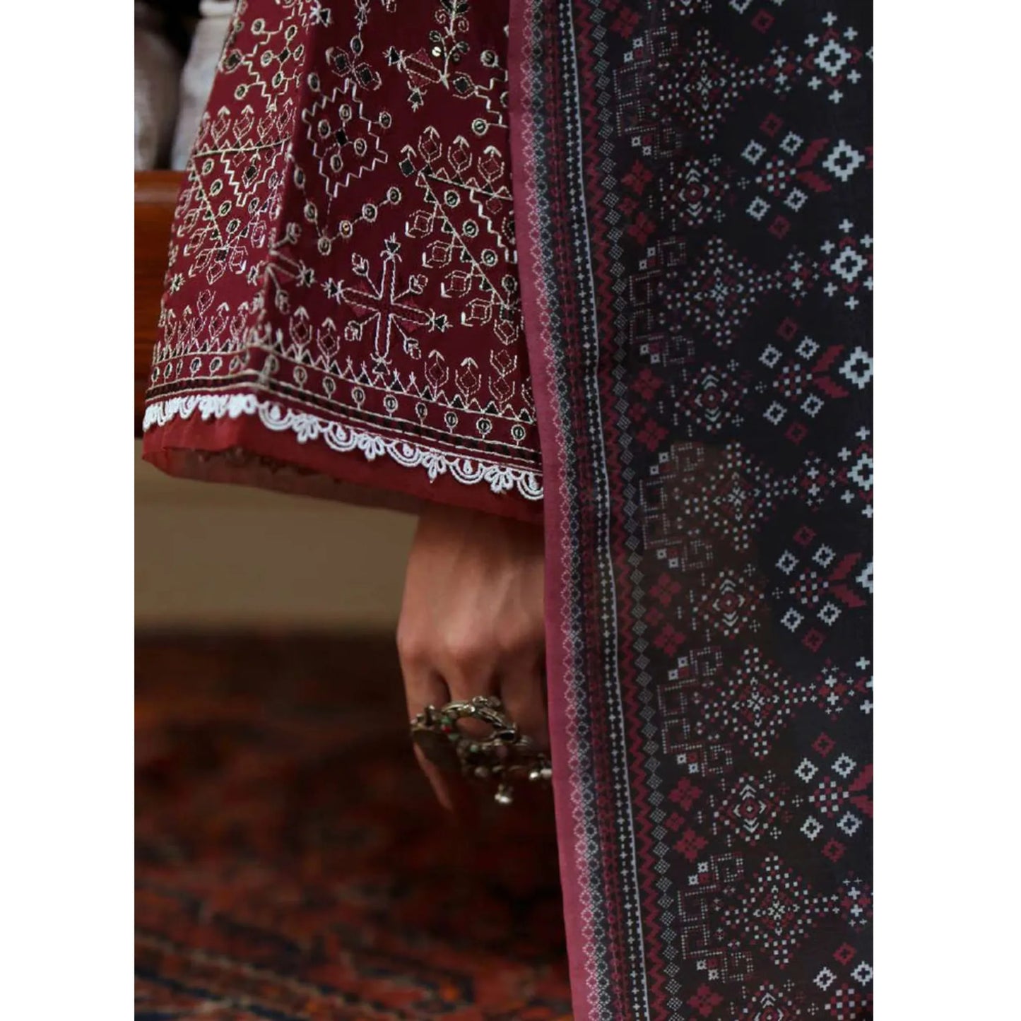 UCA-47 "Sakoon" Embroidered Cambric 3 Pc Collection | Casuallite