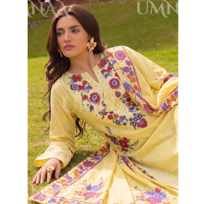 UA-270 Embroidered Cambric Cotton with Tulip Style Shalwar | Umnaa