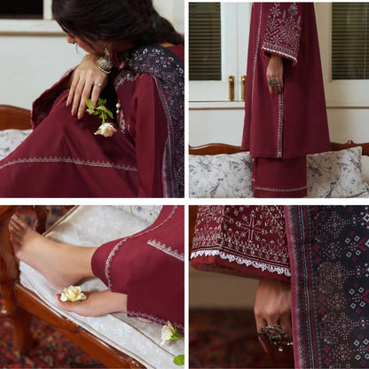 UCA-47 "Sakoon" Embroidered Cambric 3 Pc Collection | Casuallite