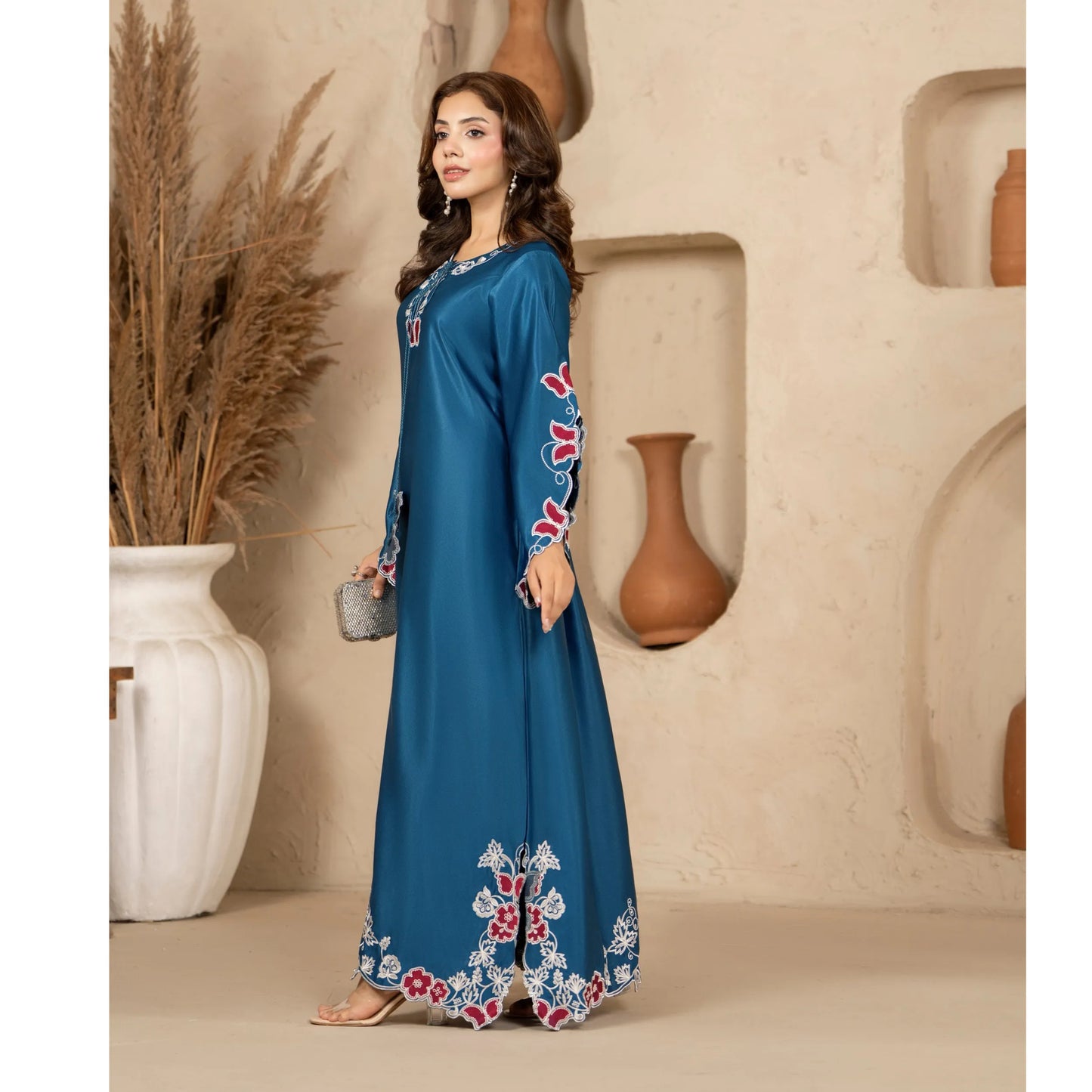 RA-39 Embroidered kaftan 2 Pc - Raniya.h