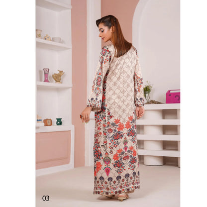 UA-312 Printed Shamooz Silk Printed Kaftan Style Co-Ord Set| Umnaa