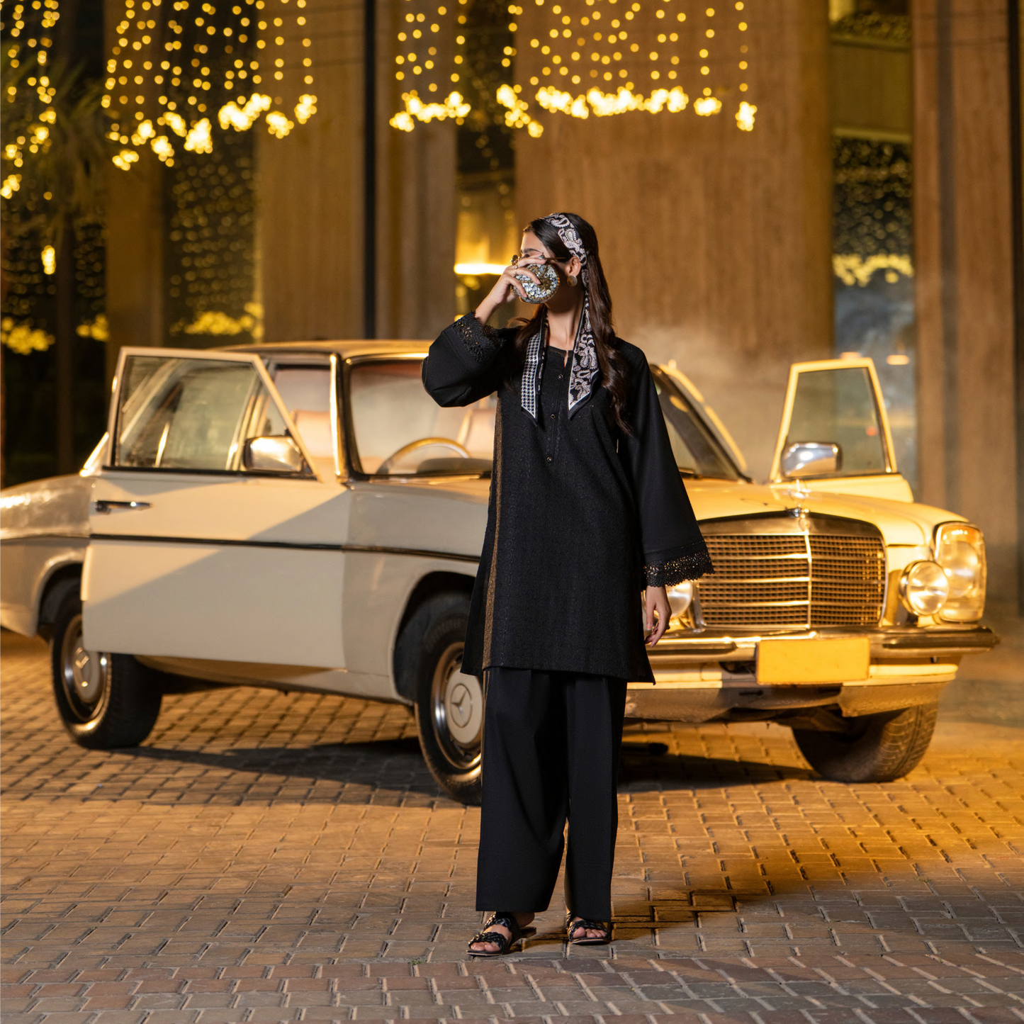 UCA-18 2 Pc Casual Cotton Farshi Shalwar Chikenkari Co-Ords Set | Ready to Wear | Casuallite