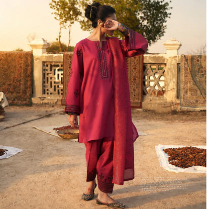UCA-43 "HER" Collection Embroidered Cambric Cotton by Casuallite 3 Piece Suit for Women | Ready to Wear Pakistani Dress