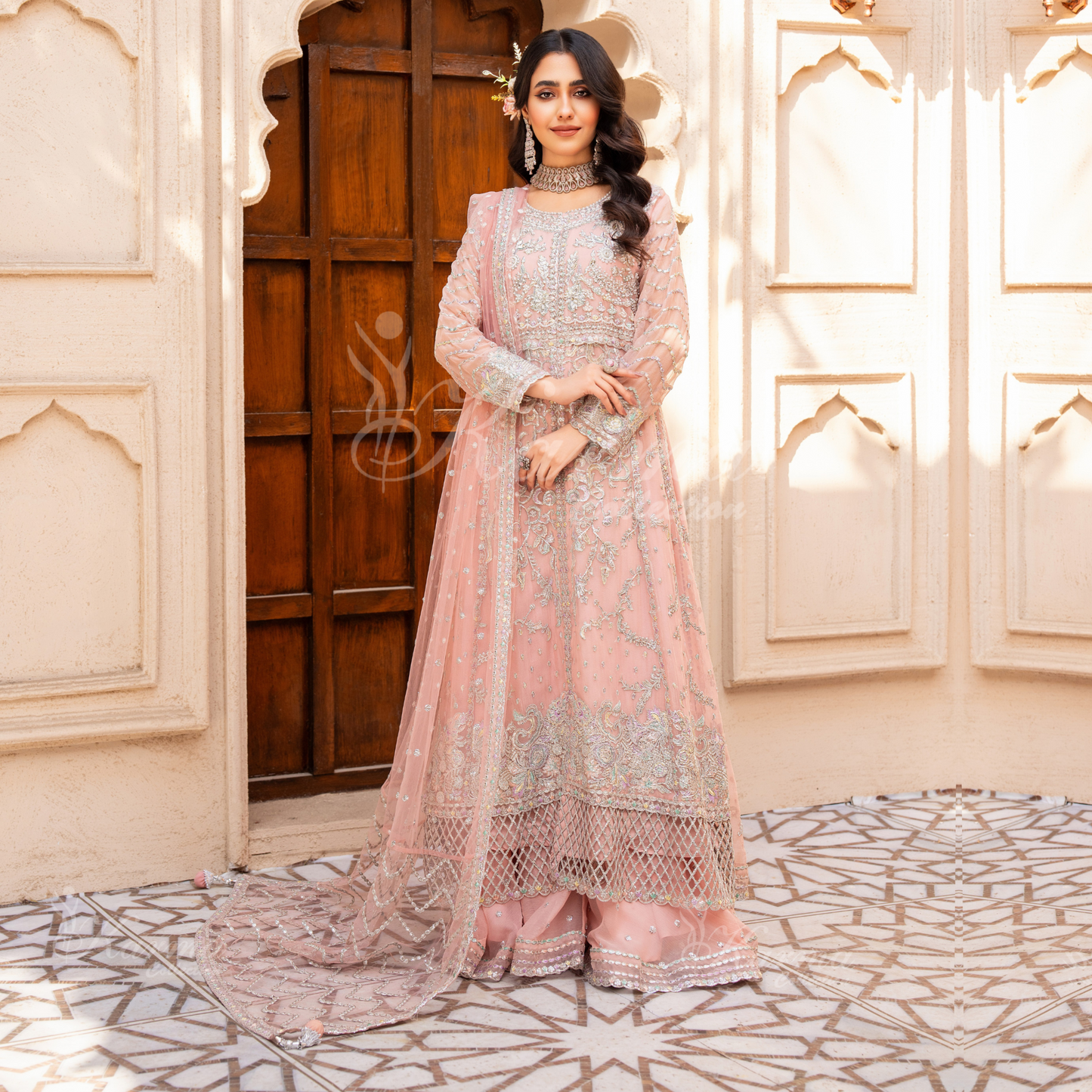 Luxury Embroidered Chiffon Party wear dress  | Wedding Collection | karma Collection | UMKC01201