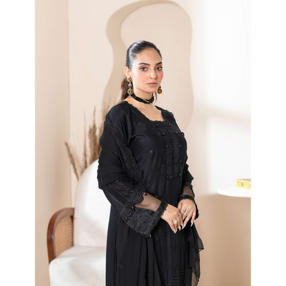 UMRZ-51 "IMAGEKARI" Linen Chikankari 3 Pc Collection by Rangz