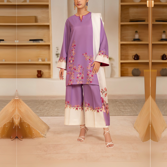 UCA-26 "Gul e Jana" Viscose Silk 3 Pc Collection by Casuallite