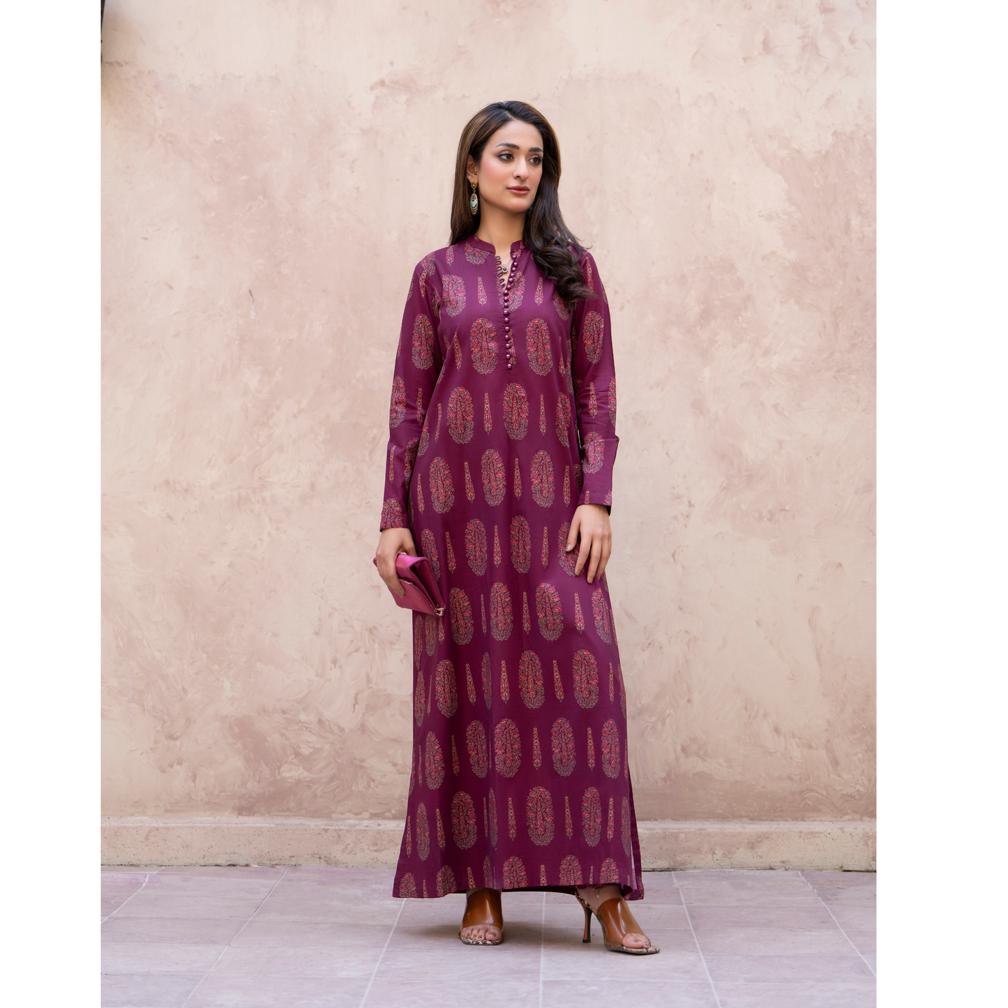 RA-33 Embroidered Lawn Long Kaftan Style 2 Piece Casual Summer Collection by Raniya.h