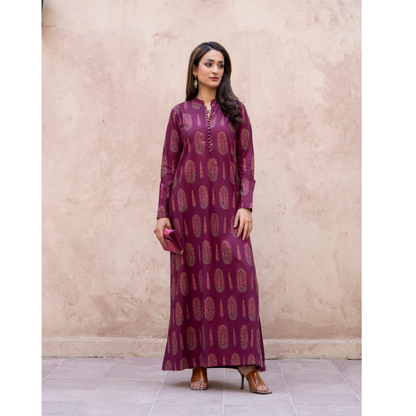 RA-33 Embroidered Lawn Long Kaftan Style 2 Piece Casual Summer Collection by Raniya.h