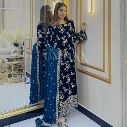 UA-43  Luxury Embroidered Handwork Velvet Collection UMNAA