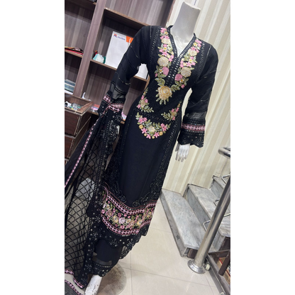 UA-52 3 Pc Luxury mother daughter Embroidered Chiffon Collection- Umnaa