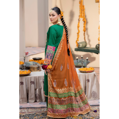 KC-1432 Embroidered Cambric Cotton Dress Ready to Wear 3 Pc - Karma Collection