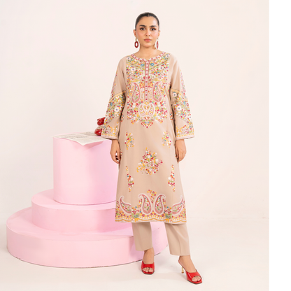 UA-118 Embroidered khaddar Co-Ords set 2 Pc Collection  | Ready to Wear | Umnaa