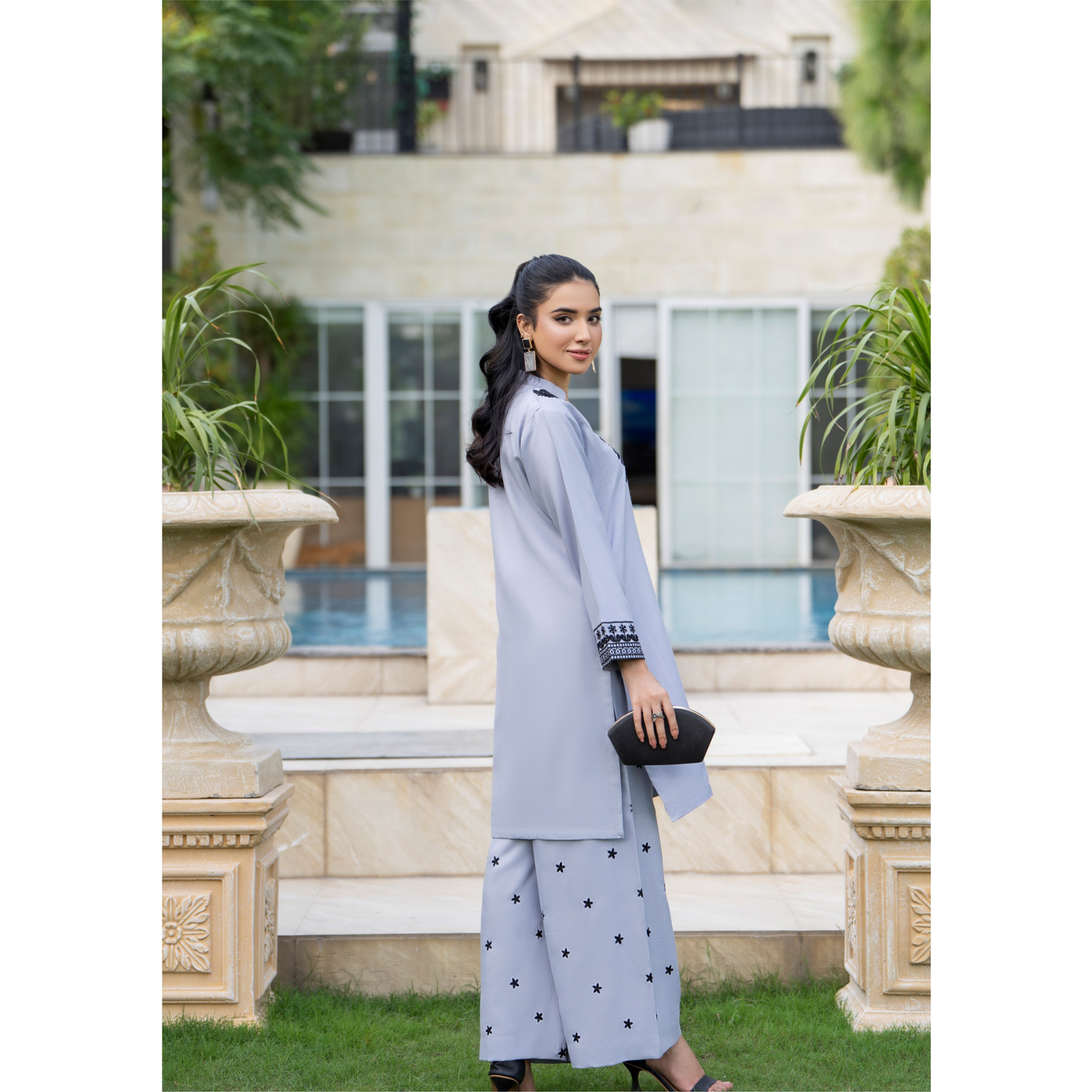 UZA-01 Rang e Elegance by Zaaria 2 Pc Embroidered Dhanak Co-Ords Set