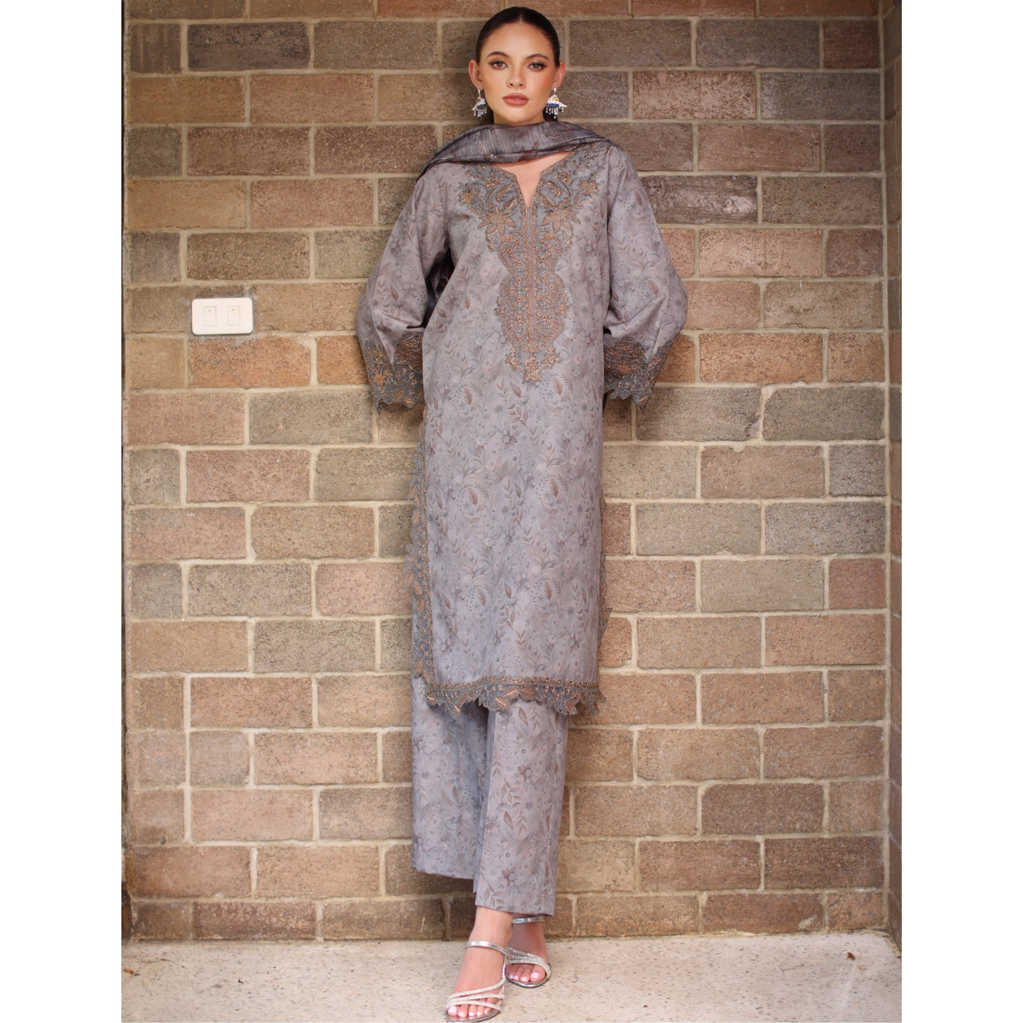 UA-138 Embroidered Printed khaddar Collection by Umnaa | Ready to Wear | Asian Clothes