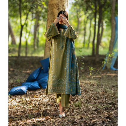 UCA-31 Embroidered Dhanak with Pashmina Shawl Winter Collection by Casuallite