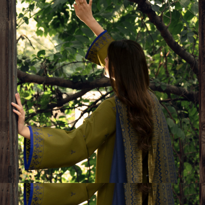 UCA-33 "Shadows" Embroidered Khaddar with Wool Shawl Winter Collection by Casuallite