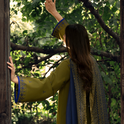 UCA-33 "Shadows" Embroidered Khaddar with Wool Shawl Winter Collection by Casuallite