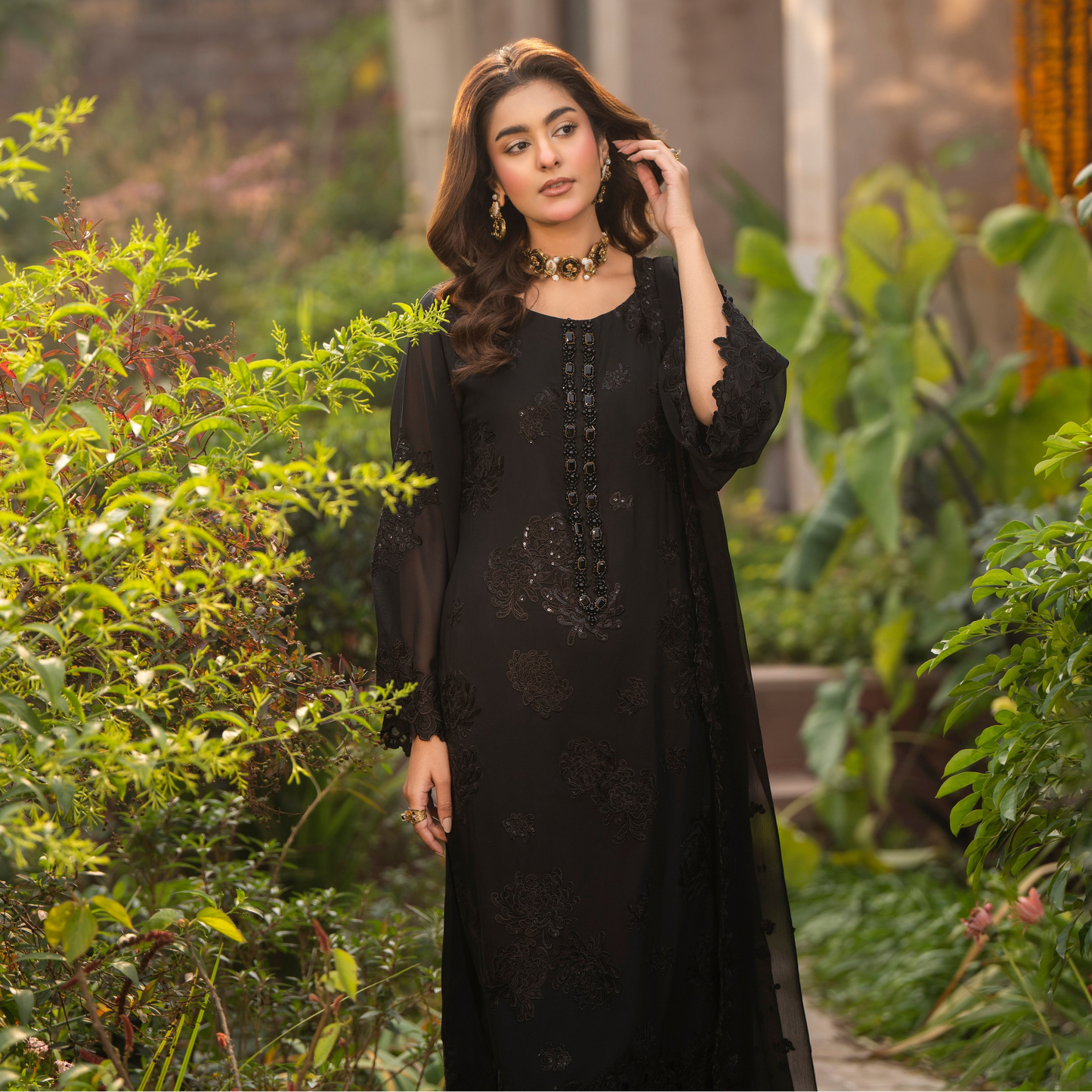 F-497 "Hayat" Embroidered Georgette Chiffon 3 Pc Collection