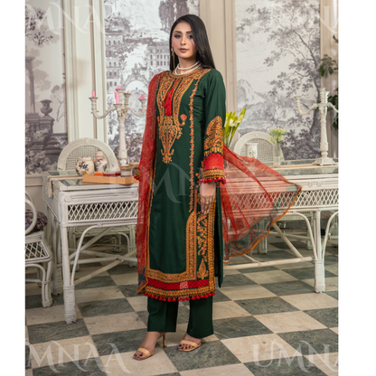 UA-163 Embroidered Linen Festive Collection | Ready by Wear | Pakistani Dress Asian Clothes Umnaa