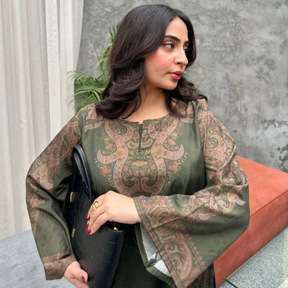 UA-169 Silk Printed Co-Ords Set by Umnaa | Ready to Wear Modest fashion Asian