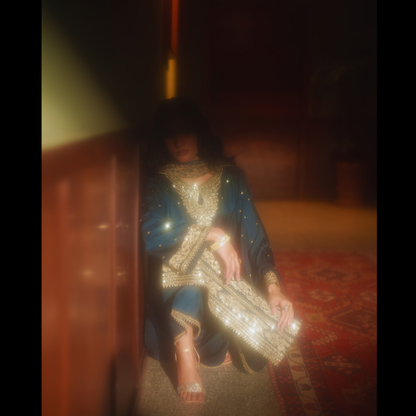 UCA-36 ELARA Festive Embroidered Viscose Dress with Printed Silk Dupatta | Women’s Festive Wear Pakistani Designer Outfit by Casuallite