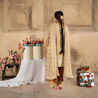 F-526 "Saj Dhaj" Embroidered Georgette Collection by Karma Collection