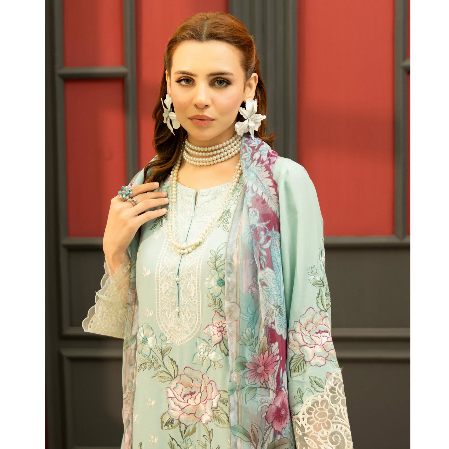 UMRZ-58 Embroidered Linen Collection 3 Pc By Rangz Asian clothes Ready to Wear
