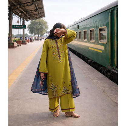 UCA-39 SafarNama Summer Embroidered Cotton Dress with Printed Silk Dupatta | Women’s Wear Pakistani Designer Outfit by Casuallite