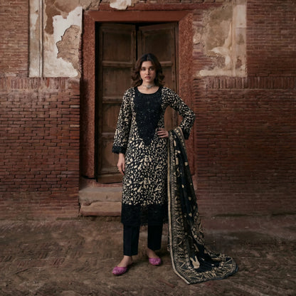 UA-198 Embroidered Printed Poly Silk Lawn Collection by Umnaa | Ready to Wear | Asian Clothes