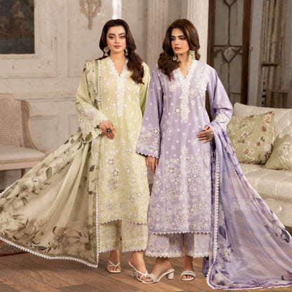 KC-1566 "Tabeer" Embroidered Festive Cambric Cotton Collection by Karma Collection
