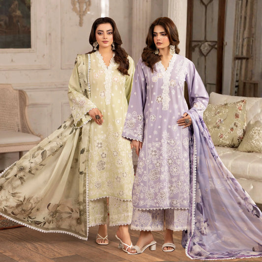 KC-1566 "Tabeer" Embroidered Festive Cambric Cotton Collection by Karma Collection