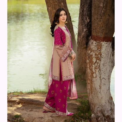 KC-1572 "Sunheri" Embroidered Festive Cambric Cotton Collection by Karma Collection