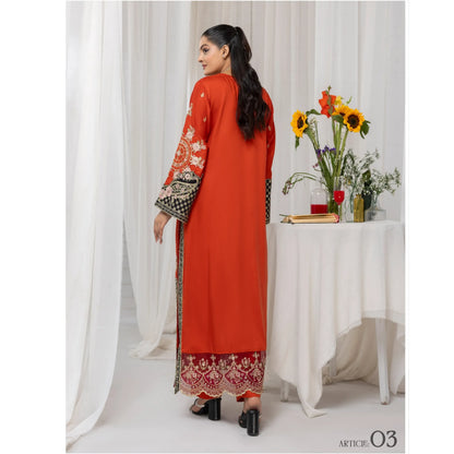UTT-23 Embroidered Viscose Linen Kaftan Style 2 Piece Co Ord Set Collection by Traditional Thread