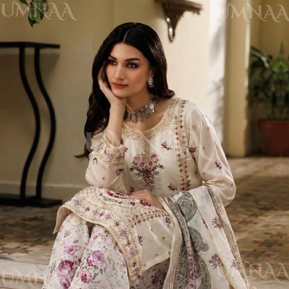 UA-211 Embroidered Viscose with Cotton Silk Sharara collection by Ready to Wear Pakistani Asian clothes