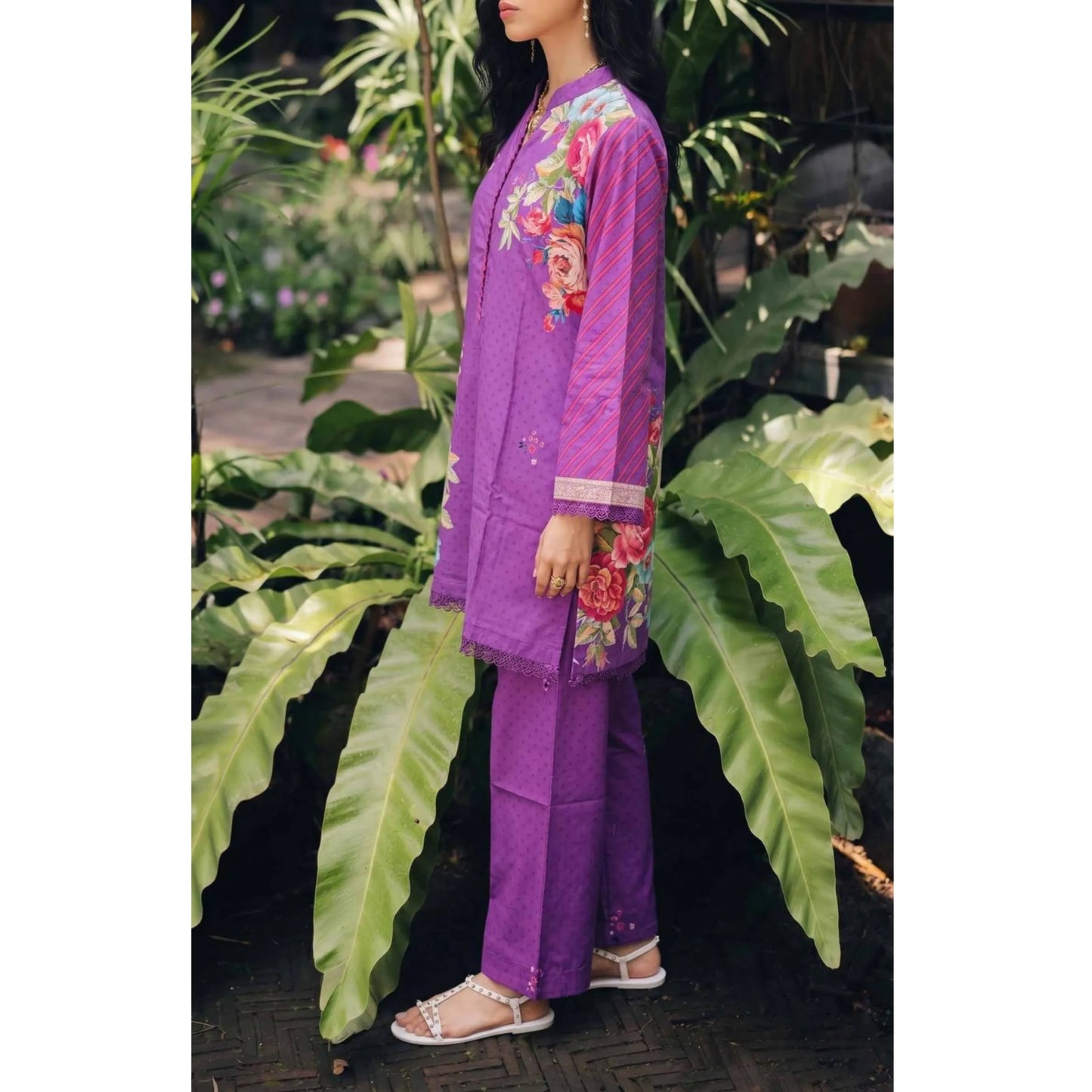 USN-21 Printed Lawn 2 Piece Co-Ord Set for Women | Soft Summer Casual Wear by Saphron