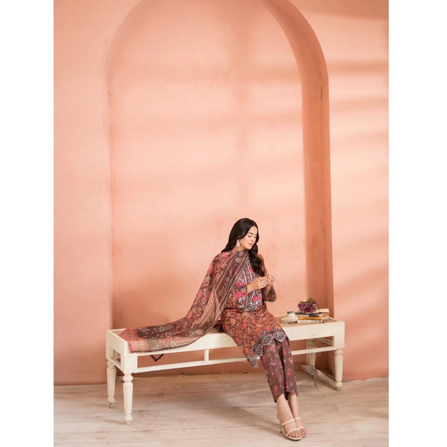 RA-37 Embroidered Printed Lawn Dress with Printed Cotton Silk Dupatta | Women's 3 Piece Summer Suit