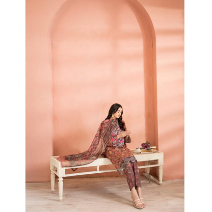 RA-37 Embroidered Printed Lawn Dress with Printed Cotton Silk Dupatta | Women's 3 Piece Summer Suit