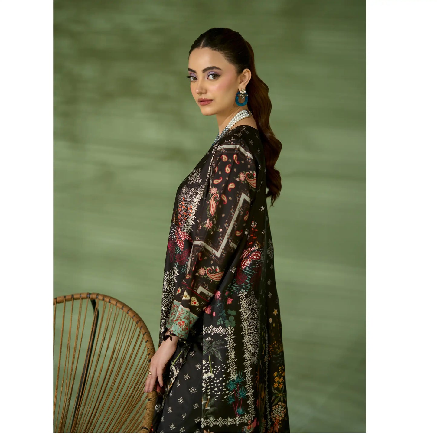 UAL-05 Printed Silk Kaftan Style Co-Ord Set Loose fit Casual Wear | Ethnic wear | ALLY'S